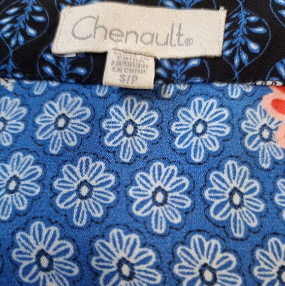 Chenault Flowy Patchwork Wrap Around Floral Blouse. - Picture 8 of 9